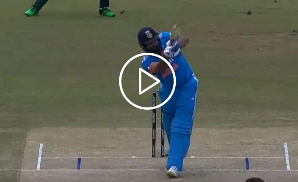 [Watch] Rohit Sharma Creates Record with Statement Six Off Shaheen Afridi's Opening Over